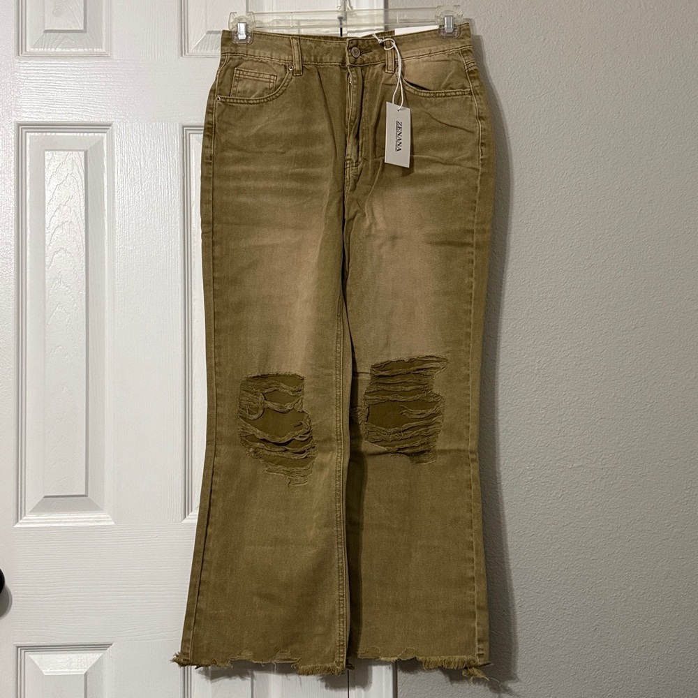 Zenana Outfitters Lt Camel Jeans - Picture 3 of 4